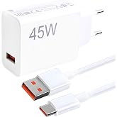 USB-C Charger 45W Fast Charging 6A Compatible with Xiaomi Redmi | 45W USB-C, 1m cable included, fast charging 6A, compatible