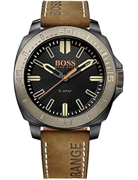 Boss Orange 1513314 Uhr Herrenuhr Lederarmband Edelstahl 5 bar Analog Braun