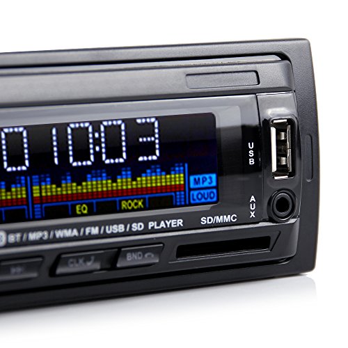 Masione® Bluetooth Car Stereo Audio Receiver , Single Din, In Dash 12V, MP3 Radio Player Compatible, Digital Media, FM Receiver with USB Port & SD Card Slot AUX Receiver,Remote Control
