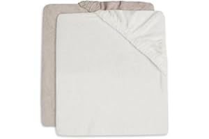 Zestaw 2 pokrowców na materace do przewijania 50 x 70 cm z gąbki w kolorze kości słoniowej i Nougat - Jollein