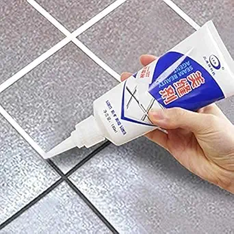 RAVIRANDAL Waterproof Tile Gap/Crack/Grout Filler Water Resistant Silicone Sealant for DIY Home Sink Gaps/Tiles Gaps/Grouts Repair Filler Tube For Home, Office, Bathroom, Toilets, Kitchen(180ML- White)