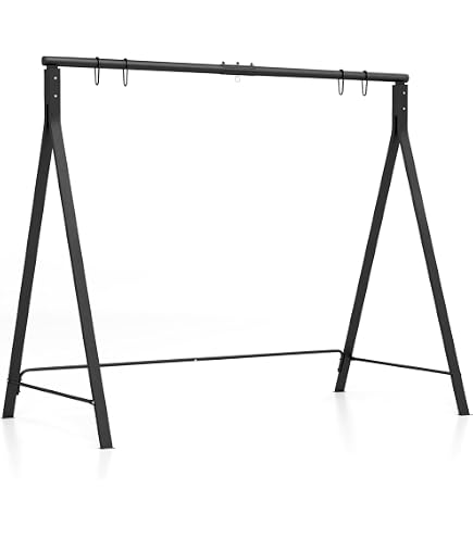 Kit de Soporte para Columpio, Tipo A, Paquete de 2 Asientos con Correas integradas, 2 Soportes y 4 Ganchos, Capacidad 567 kg por Asiento, Marco de Acero Q235 para Jardín Patio Kit de Soporte para Columpio, Tipo A, Paquete de 2 Asientos con Correas integradas, 2 Soportes y 4 Ganchos, Capacidad 567 kg por Asiento, Marco de Acero Q235 para Jardín Patio
