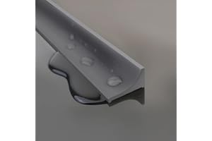 Adoture Sistema de retención de agua para umbral de ducha abatible La barrera de ducha mantiene el agua dentro del umbral (Tipo L Gris, 2 M)