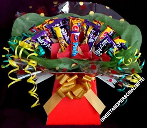 Sweet candy trees ~ Large Cadbury Chocolate Bouquet ~ Personalised ~ Delivered in Patterned Gift Box