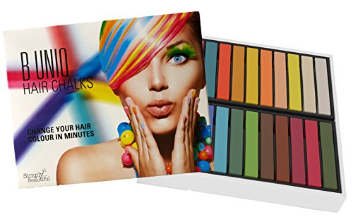 B Uniq – Haarkreide-Set für Kinder & Teenager – Auswaschbar und ungiftig – ideal für Fasching, Partys, Festivals – 24 Farben - 3