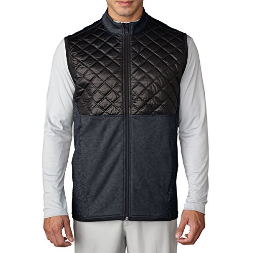 Adidas Golf 2016 Climaheat Prime Fill Gilet Insulated Quilted Mens Golf Thermal Vest Dark Grey Heather/Black Medium