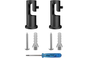 OASHISU Decentratore a J da Soffitto per Cavi Elettrici, Decentratore a Soffitto, Decentratore Cavo Elettrico, Decentratore Lampadario, Gancio da Soffitto o Parete, Fermacavo, 2 PEZZI (NERO)