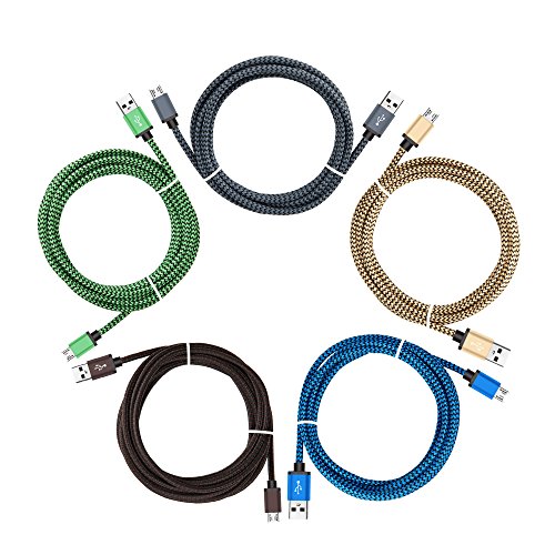 Micro USB Kabel Nylon, BeneStellar (10 Pack,1,8m) High Speed USB 2.0 A Male auf Micro B Synchronisations und Ladekabel für Android, Samsung, Huawei, HTC, Sony, Nexus, Xiaomi und mehr (6ft) - 6