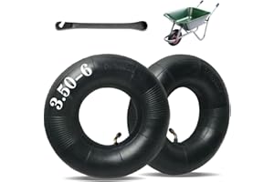 Mtlhbcg Chambre à air Remorque,Chambres à air 4.10/3.50-6 Caoutchouc Noir pour Chariot à Main,avec Valve Courbée de Roue Brouette,pour Les brouettes,Les tondeuses,Les camions à Main(2PCS)