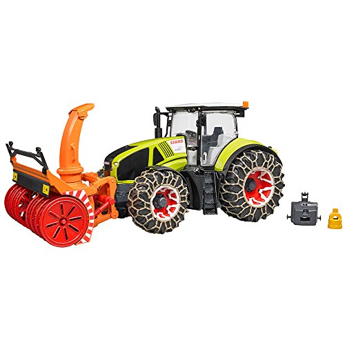 Bruder 03017 TOYS Claas Axion 950 mit Schneeketten und Schneefräse, grün - 5