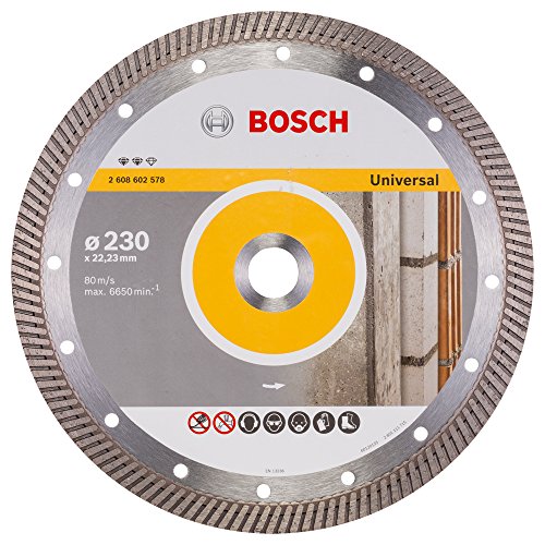 BOSCH Diamanttrennscheibe Expert für Universal Turbo, 230 x 22,23 x 2,8 x 12 mm, 2608602578