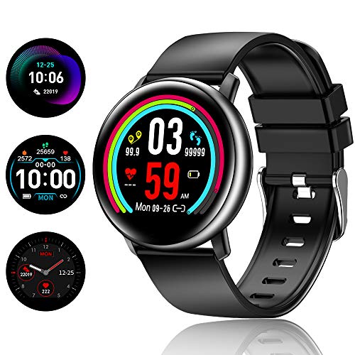 TagoBee TB15 Reloj móvil Ip67 Waterproof Smart Watch 1.22'' IPS Color Screen Activity Watch Fitness Trackers con monitor de presión arterial, monitor de sueño, podómetro, Call&SMS notificaciones Negro