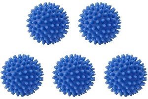 5 stycken återanvändbara torktumlarbollar – antistatiska och skrynkelfria bollar för tvättmaskin och torktumlare – påskyndar torkningen och jämnar kläderna naturligt med PVC-material