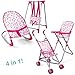 Price comparison product image XXL 4 in 1 puppen-spielzeug Doll Stroller High Seat Swing Swing Seat Doll Pram
