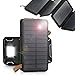 Produktbild Aokey 12000 mAh Solar Ladegerät, 4 Sunpower Panel Tragbares Solar Power Bank Akku Wasserdicht Staubdicht Solar Ladegerät mit Dual USB Notfall LED Licht für iPhone und die Meisten Smart Phones Tablets