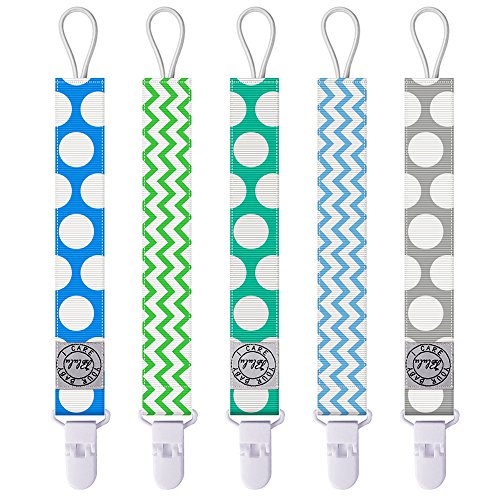 Blulu Baby Dummy Holders Clips, Set of 5