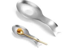 OXTXO Stainless Steel Spoon Rest for Stove Top & Kitchen Counter – Large Utensil Holder for Cooking Spoons, Spatulas, Ladles – Rust-Resistant, Dishwasher Safe (Silver)