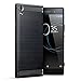 Produktbild Xperia XA1 Ultra Hülle, Terrapin TPU Schutzhülle Tasche Case Cover für Sony Xperia XA1 Ultra Hülle Karbonfaser & Ausgebürstet Dessin Schwarz