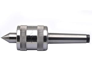Oudtinx MT2 Morse Taper Medium Duty Live Center, Silver, Carbide Tipped, Triple Sealed Bearings, 5000 Max RPM, 12-28 NF Drawbar Thread