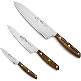 Arcos 3 Piece Kitchen Knife Set | High precision professional set in Nitrum stainless steel with ergonomic wooden handle or o