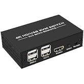 4306 Hdmi Kvm Switch 2 Port Usb Type C 2 PC Tek Kasa Klavye Mouse Kontrol &Ccedil;oklayıcı