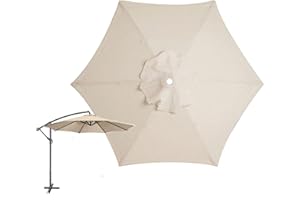 HAMON Replacement Parasol Canopy, 2.8m/3m 6 Ribs/ 8 Ribs Garden Parasol Cover Replacement, Replacement Sun Shade Canopy UV Protection Waterproof for Garden Deck Backyard, Canopy ONLY