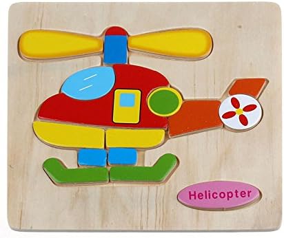 Zolimx Kids Toys Jigsaw Animal Wooden Kids Children Early Learning Puzzles Training Toys (Helicopter)