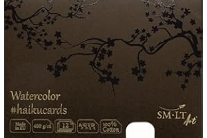 SM.LT Carta per acquerello 100% cotone - 400 g/m2 - confezione da 12 fogli