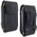 Produktbild XiRRiX Echt Leder Handy Gürteltasche 4.0 mit Stahlclip für CAT B25 - Cyrus CM7E CM15 - RugGear RG100 RG300 RG160 Pro - Handytasche schwarz