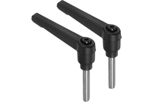 QUARKZMAN 2 Åtdragningsspakhandtag, M6 x 30 Mm 304 Rostfritt Stål Gängad Hane Justerbar Snap Låsningsknapp, Svarta
