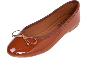 Feversole Women's Soft Cushion Comfort Round Toe Metal Trim Fashion Ballet Flats Walking Shoes