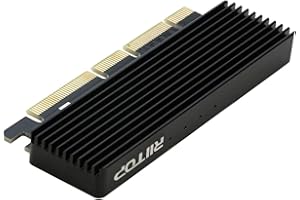 RIITOP Adaptateur PCIe M.2, M.2 (clé M) NVMe vers PCI-e 3.0 x4/x8/x16 avec dissipateur thermique pour SSD NVMe 2280/2260/2242/2230 (clé M)