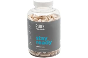 Pure for Men Original Cleanliness Stay Ready Fiber Supplement, 240 Vegan Capsules, Helps Promote Digestive Regularity. Psyllium Husk, Chia Seeds, Oat Fibre, Proprietary Formula