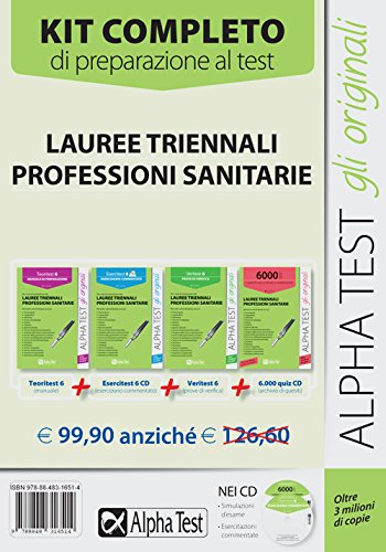 Book's Cover ofAlpha Test Kit 4 libri per i test di ammissione alle Lauree triennali delle Professioni Sanitarie Manuale esercizi prove di verifica e quiz