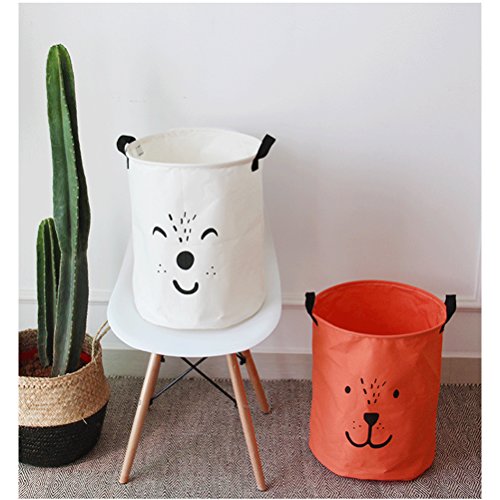 Inwagui Wäschekorb faltbar Wäschebehälter Wäschetonne Wäschebox faltbar Wäschesack Wäschesammler 35*40cm-Weiß - 3