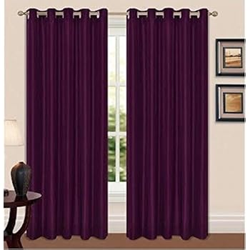 Faux Silk Collection - Luminous Lined Eyelet Curtains in Black