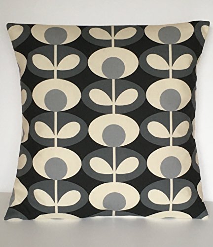 2,5 x 40,6 cm handgefertigt Orla Kiely Oval Blume Cool grau Kissenbezug