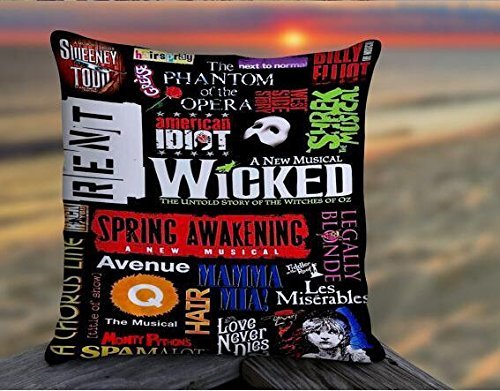 Xusuzhi Broadway Musical Collage , Pillow Case , Pillow Styles , Design Pillow , Retro Pillow , Sofa Pillow , Bedroom