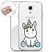 Produktbild Finoo | Samsung Galaxy S4 Mini Weiche Flexible Silikon-Handy-Hülle | Transparente TPU Cover Schale mit Motiv | Tasche Case Etui mit Ultra Slim Rundum-Schutz | Einhorn