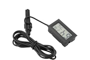SMANDY Mini Thermometer Hygrometer eingebettetes digitales LCD Temperatur Feuchtemessgerät mit externem Messfühler für Inkubatoren Brutapparate Reptilienbehälter Aquarium(-50 °C ~70 °C)