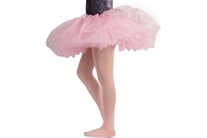 CALZITALY PACK 1/2 Collants de Danse Fille avec Pied | Rose, Beige, Blanc, Noir | 4-14 ans | 40 DEN | Fabriqué en Italie