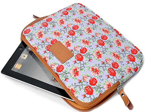 art&cherry © 7,9-8,4" Universal Tablet PC Schutzhülle / Tasche aus feinstem Canvas Gewebe passend für z.B. Lenovo Yoga IdeaTab A8 Miix 2 , Dell Venue 8 Pro , Sony Xperian Z3 Tablet Compact , Huawei MediaPad M1 , Samsung Galaxy Tab , Asus VivoTab , Acer Iconia W4 , Asus MemoPad 8Zoll Muster 9 ( Blumen LILA)