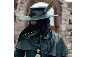 KING OF HALLOWEEN.DE KOH Máscara de peste, unisex, Halloween, fiesta, doctor de peste, cosplay, medieval, LARP, de piel vegana, espeluznante, horror