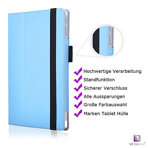 Tasche für Microsoft Surface 3 mit praktischer Stand Funktion aus robustem Kunstleder kombiniert Schutz und Design für Ihr Microsoft Surface 3 Hülle Cover Case Türkis von UC Express® - 8
