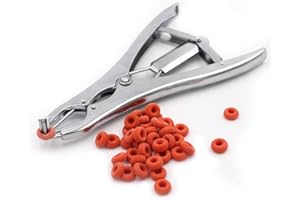 FARM & RANCH Livestock Castration Bander with 100 Pieces Castrator Rings for Lambs Piglets Cattle Sheep and Pig Farm Equipments