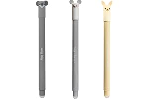 EBERHARD FABER 599019 - Penna a sfera cancellabile, 3 penne Animal Erase it lama, koala, topo, penna gel blu 0,7 mm