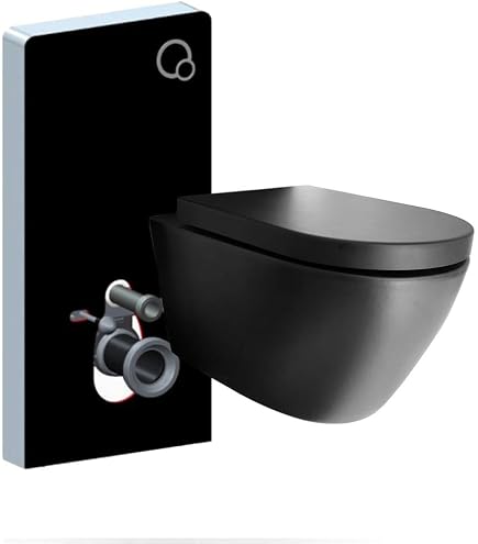 BERNSTEIN DUSCH-WC PRO+ 1104 Komplettset Mit Soft-Close-Sitz & Vorwand – Modernes Wand-WC Mit Gesäß- & Ladydusche, Warmlufttrockner & Fernbedienung