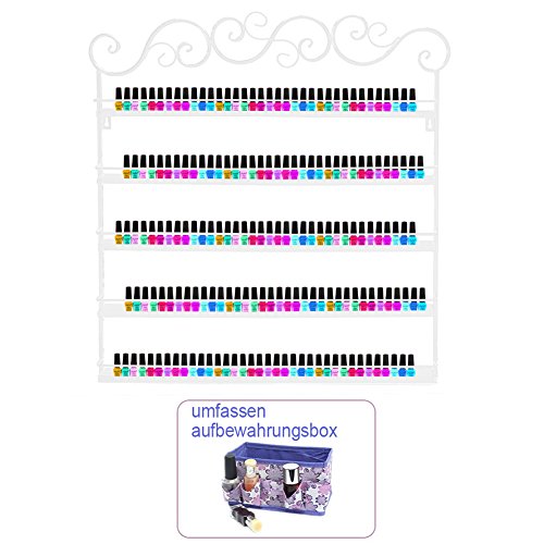 Dazone® 5-tier Metall Herz Nagellack Organizer Aromatherapie und ätherischen Ölen Regal Lippenstiftständer Aufbewahrung (Weiß)