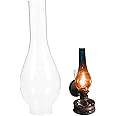 NIDONE Glass Oil Lamp Chimney,Oil Lamp Chimney 2 Inch Base,Chimney Clear Glass Replacement Light Shade for Traditional Vintage Oil lamp Height:9.7 Inch - Clear Glass Heat-Resistant Oil Lamp Parts