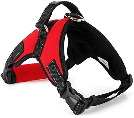 Safety Front Range No-Pull Dog Harness,3m Reflective Vest for Dogs Easy Control (NEOPRENE PADDED RED, MEDIUM)